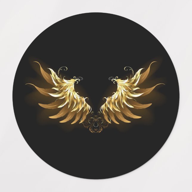 Golden Angel Wings on Black background (Design 1)