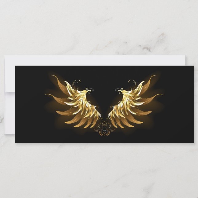 Golden Angel Wings on Black background (Front)