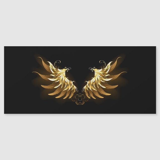 Golden Angel Wings on Black background (Front)