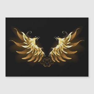Golden Angel Wings on Black background