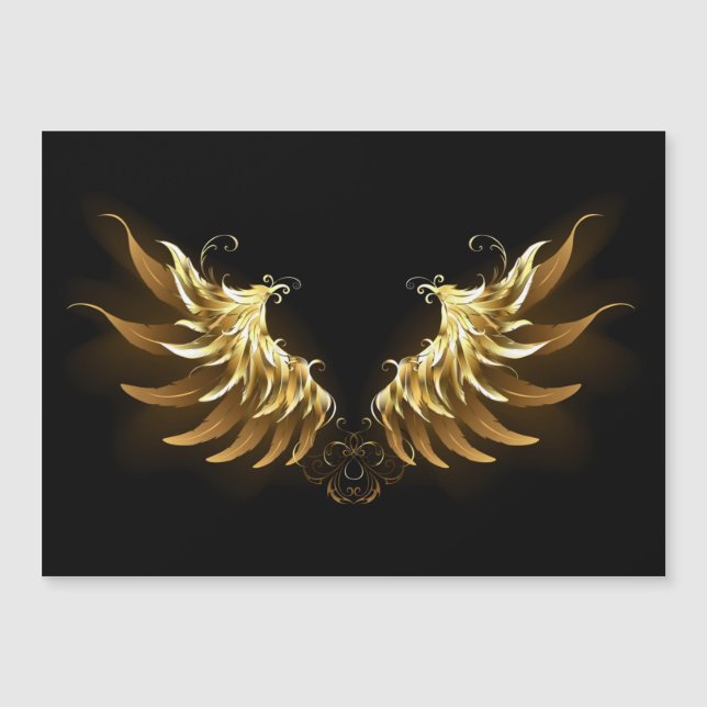 Golden Angel Wings on Black background (Front)