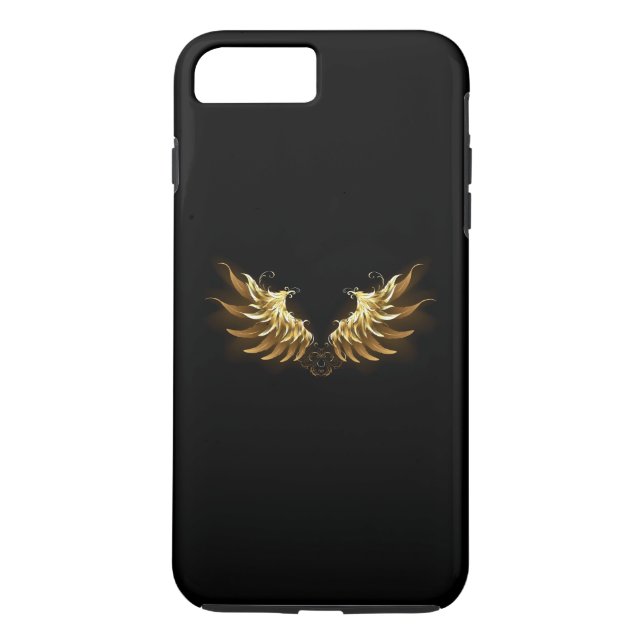 Golden Angel Wings on Black background Case-Mate iPhone Case (Back)