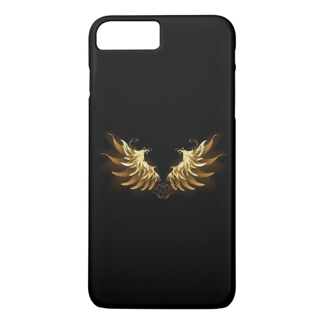 Golden Angel Wings on Black background Case-Mate iPhone Case (Back)