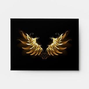 Golden Angel Wings on Black background Envelope