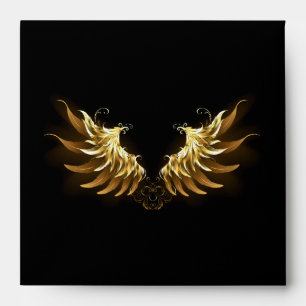 Golden Angel Wings on Black background Envelope
