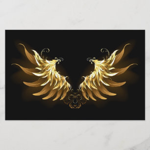 Golden Angel Wings on Black background Flyer