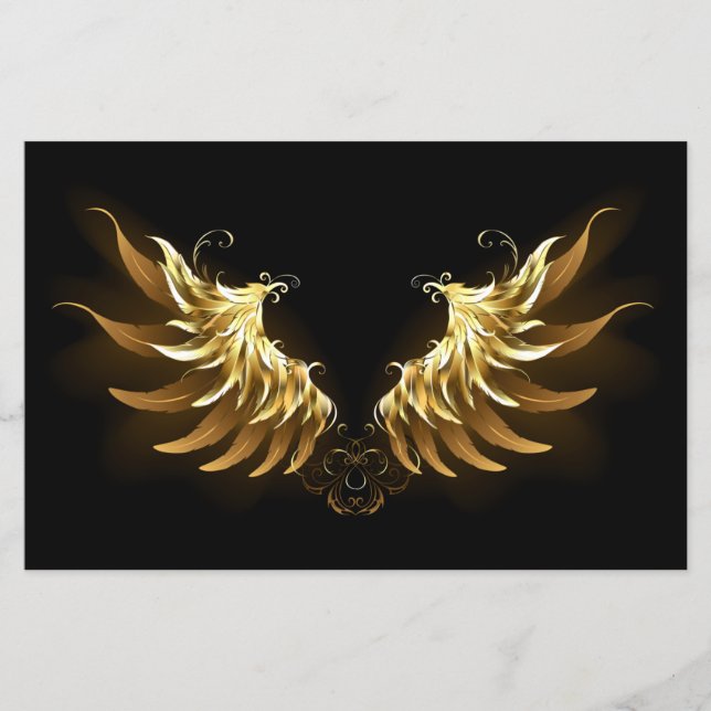 Golden Angel Wings on Black background Flyer (Front)