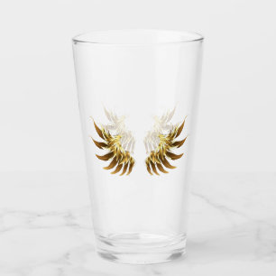 Golden Angel Wings on Black background Glass
