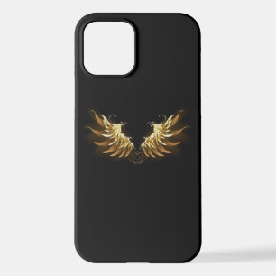 Golden Angel Wings on Black background iPhone 12 Case