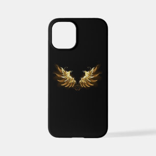 Golden Angel Wings on Black background iPhone 12 Mini Case