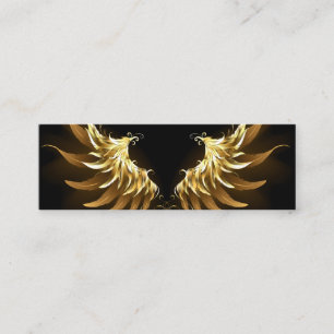 Golden Angel Wings on Black background Mini Business Card