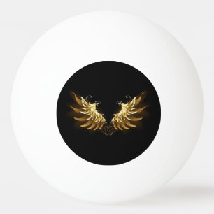 Golden Angel Wings on Black background Ping Pong Ball