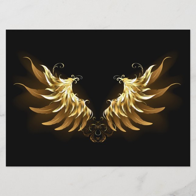 Golden Angel Wings on Black background Programme (Front)