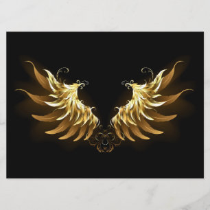 Golden Angel Wings on Black background Programme