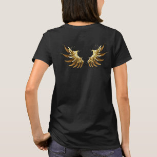 Golden Angel Wings on Black background T-Shirt