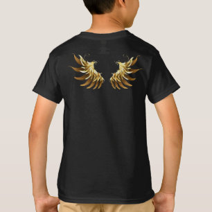 Golden Angel Wings on Black background T-Shirt