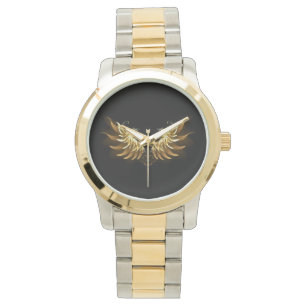 Golden Angel Wings on Black background Watch