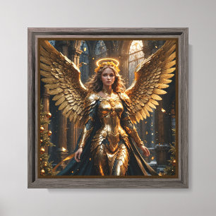 “Golden Angelic Warrior Canvas Wall Art ..
