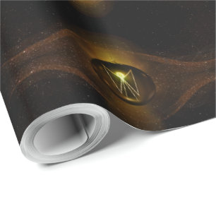 Golden Angels Night Light Pattern Christmas Wrapping Paper