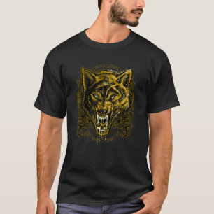 Golden Angry Illuminati Wolf T-Shirt