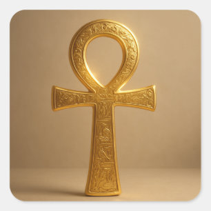 Golden Ankh Ancient Egyptian Symbol Sticker