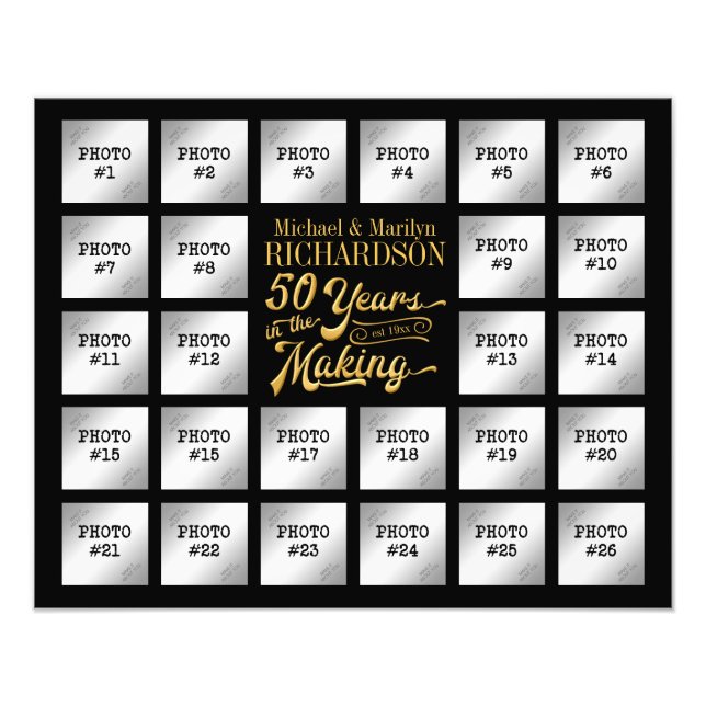 Golden Anniversary 26 Photo Collage Print (Front)