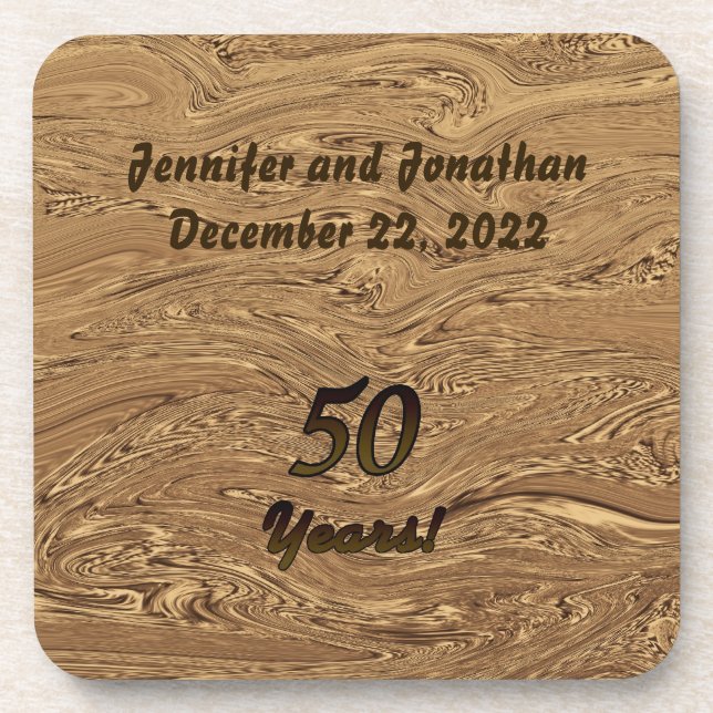 Golden Anniversary, 50 Years, Coaster Set of 6 (Front)