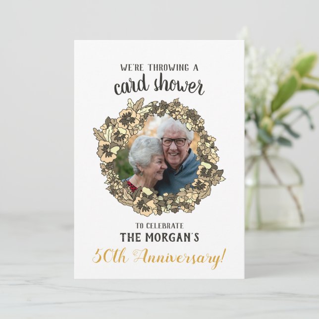 Golden Anniversary Card Shower with Photo (Standing Front)