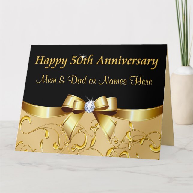 Golden Anniversary Cards for Mum and Dad YOUR TEXT (Front)