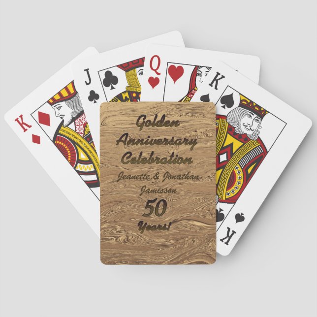 Golden Anniversary Celebration Playing Cards Large (Back)