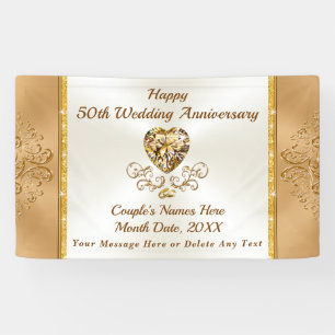 Golden Anniversary Decorations, 50th Anniversary Banner
