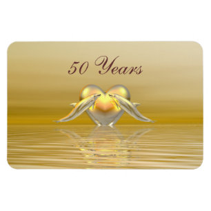 Golden Anniversary Dolphins and Heart Magnet