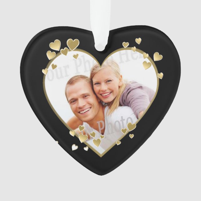 Golden Anniversary Heart Photo Ornament (Front)