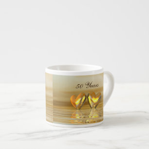 Golden Anniversary Hearts Espresso Cup