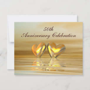 Golden Anniversary Hearts Invitation