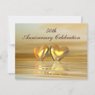 Golden Anniversary Hearts Invitation