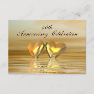 Golden Anniversary Hearts Invitation