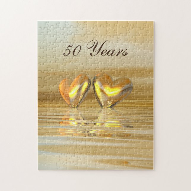 Golden Anniversary Hearts Jigsaw Puzzle (Vertical)