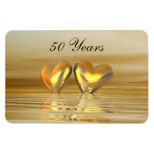 Golden Anniversary Hearts Magnet
