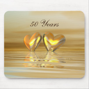 Golden Anniversary Hearts Mouse Mat