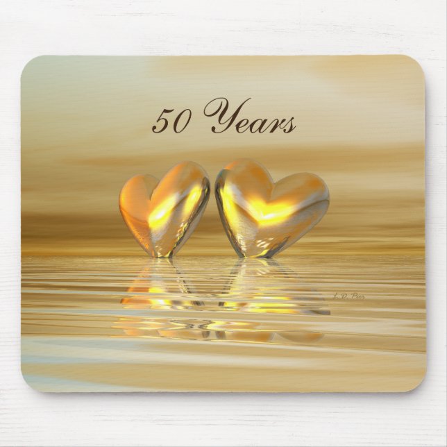 Golden Anniversary Hearts Mouse Mat (Front)