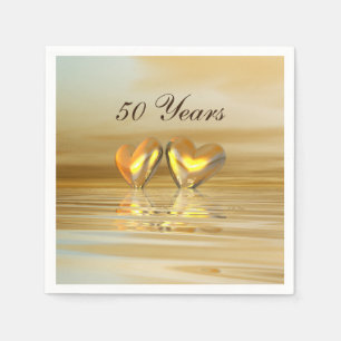 Golden Anniversary Hearts Napkin