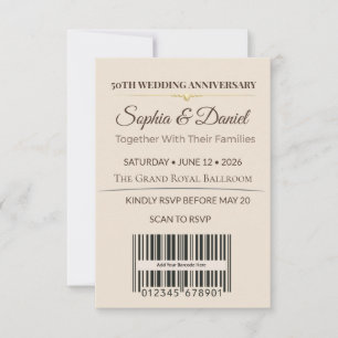 Golden Anniversary Invite   Elegant Love Gala