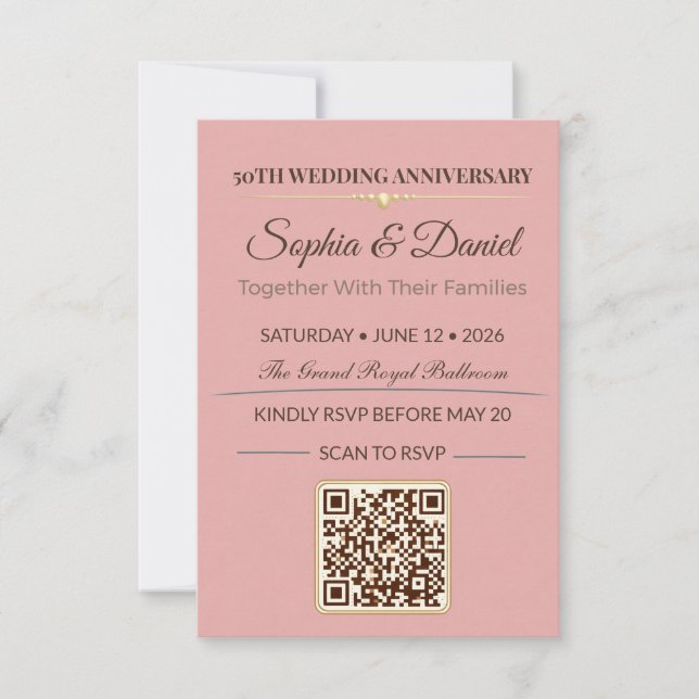 Golden Anniversary Invite | Elegant Love Gala (Front)