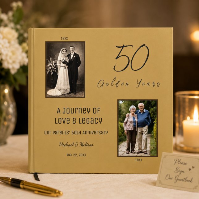 Golden Anniversary Legacy Guestbook (Elegant 50th anniversary guestbook designed to honor a lifetime of love and memories.)