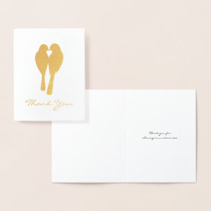 Golden Anniversary Lovebirds Thank You Foil Card
