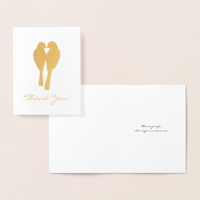 Golden Anniversary Lovebirds Thank You Foil Card (Display)