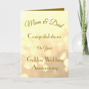 Golden Anniversary Mum & Dad Greeting Card. Card