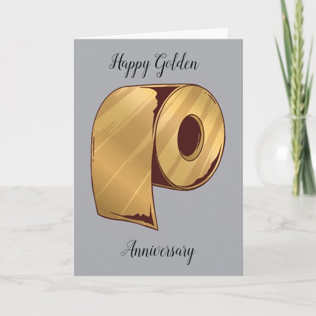 Golden Anniversary Toilet Paper Humour Card (Front)