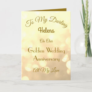 Golden Anniversary Wife Greeting Card. Card